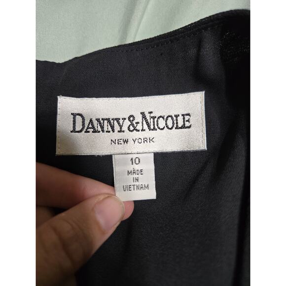 Danny and Nicole New York size 10 women's black maxi dress with sheer overlay - Picture 5 of 9